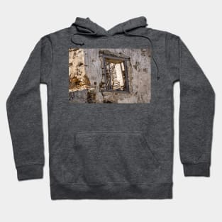 Wooden window frame n ancient Greek Building. Hoodie